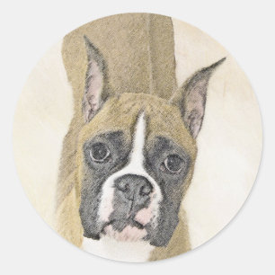 Adesivo Pintura de Boxer - Arte de Cachorro Original Bonit