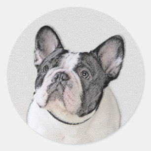 Adesivo Pintura de Bulldog Francês (Brindle Pied) - Arte 