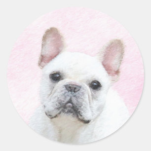 Adesivo Pintura de Bulldog Francês (Creme/Branco) - Arte 