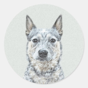 Adesivo Pintura de Cachorro Australiano - Arte Original Bo