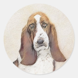 Adesivo Pintura de Cachorro Basset - Arte de Cachorro Orig