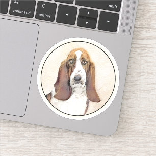 Adesivo Pintura de Cachorro Basset - Arte de Cachorro Orig