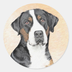 Adesivo Pintura de Cachorro da Grande Montanha Suíça - A