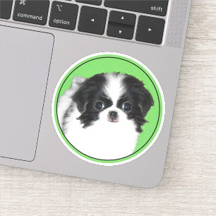 Adesivo Pintura De Cãozinho Japonês - Arte De Cachorro