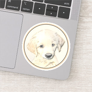 Adesivo Pintura De Cãozinho Para Retriever ouro - Arte De