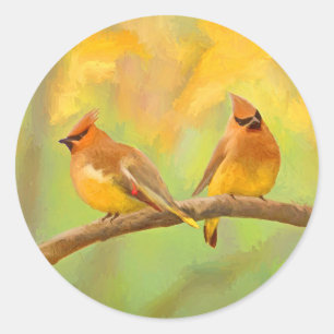 Adesivo Pintura De Cedar Waxwing - Arte De Cachorro Origin