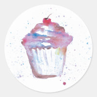 Pintura de cupcake de Aquarela