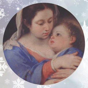 Adesivo Pintura de Jesus e Mãe Maria