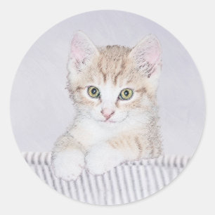 Adesivo Pintura de Kitten Amarela - Arte Original para Gat