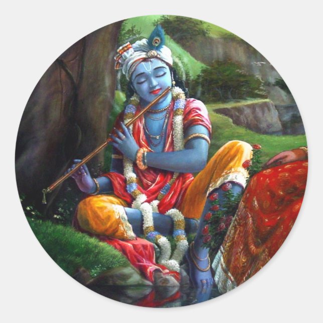 Adesivo Pintura de Krishna (mitologia indiana) (Frente)