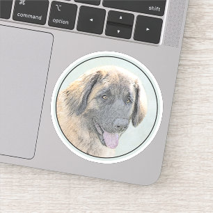 Adesivo Pintura de Leonberger - Arte de Cachorro Original