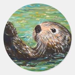 Adesivo Pintura de Lontra do Mar