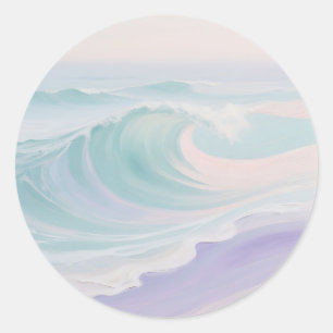 Adesivo Pintura de Onda do Oceano em Pastel