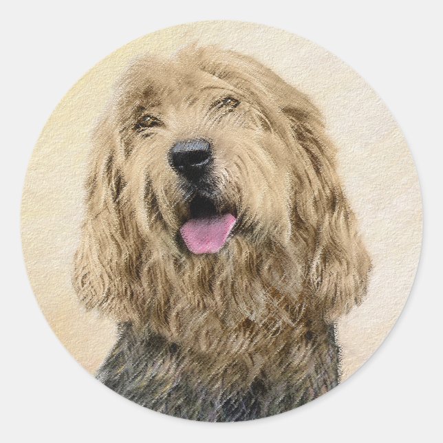 Adesivo Pintura de Otterhound - Arte de Cachorro Original  (Frente)