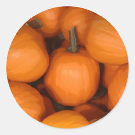 Adesivo Pintura de outono Laranja Brilhante Pumpkins