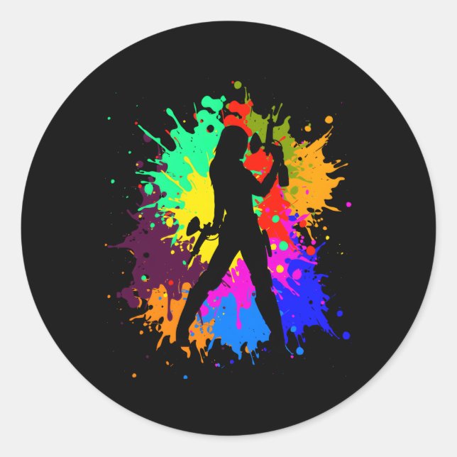 Adesivo Pintura de Paintball disparando contra avião do Pa (Frente)