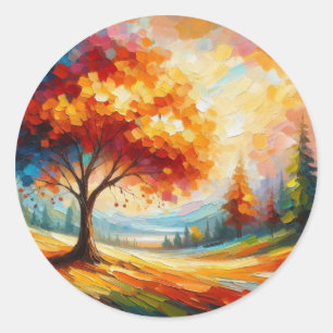 Adesivo Pintura de Paisagem Com Cores Brilhantes
