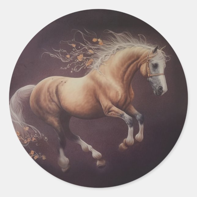 Adesivo Pintura De Pastel De Cavalo Corrente (Frente)