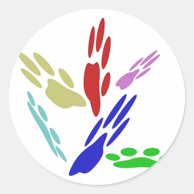 Adesivo Pintura De Pata De Cachorro Com Bolinhas (Frente)