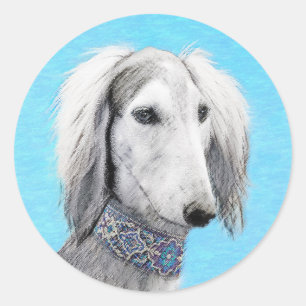 Adesivo Pintura (de prata) de Saluki - arte original