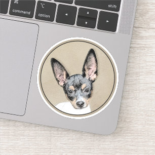 Adesivo Pintura de Rat Terrier - Arte de Cachorro Original