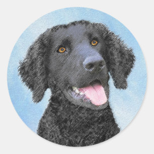 Adesivo Pintura De Retriever Revestida Curly - Arte De Cã