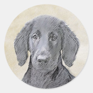 Adesivo Pintura De Retriever Revestida Plana - Arte De Cã