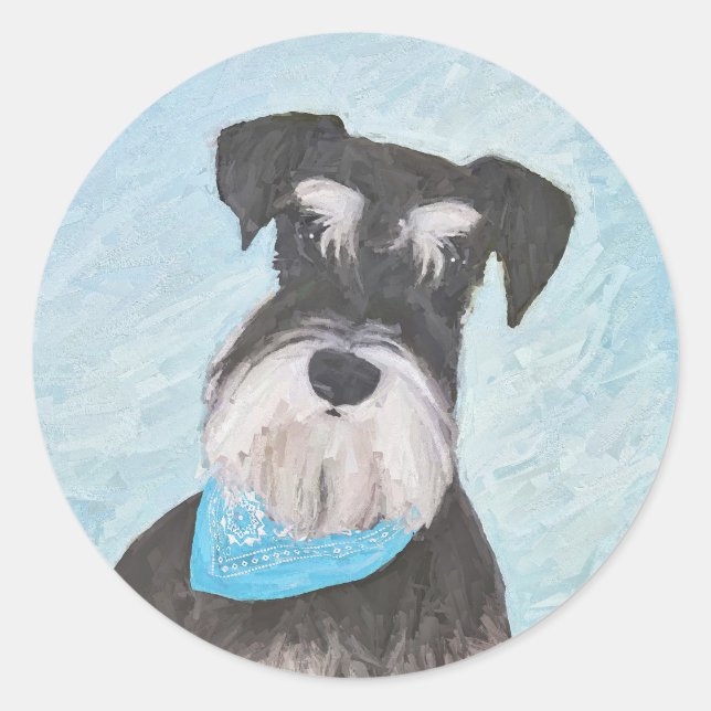 Adesivo Pintura de Schnauzer (Miniatura) - Cachorro Origin (Frente)