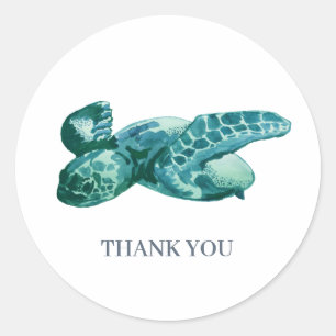 Adesivo Pintura De Tartaruga Do Mar Personalizado Obrigado