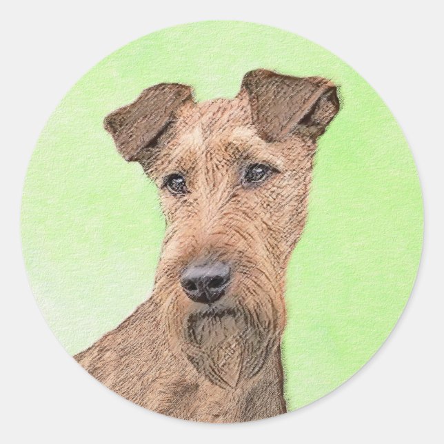 Adesivo Pintura de Terrier irlandesa - Arte de cachorro or (Frente)