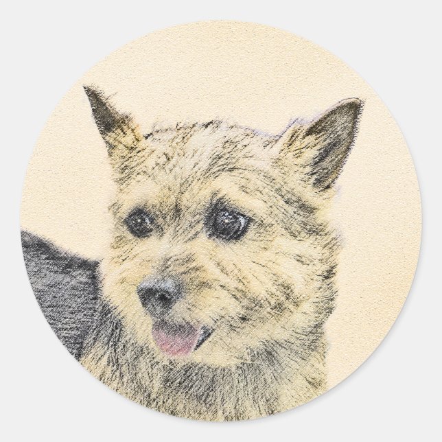 Adesivo Pintura de Terrier Norwich - Arte de Cachorro Orig (Frente)