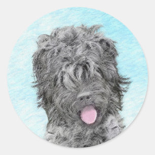 Adesivo Pintura de Terrier russo preto - Cachorro original