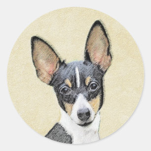 Adesivo Pintura de Toy Fox Terrier - Arte de Cachorro Orig