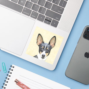 Adesivo Pintura de Toy Fox Terrier - Arte de Cachorro Orig