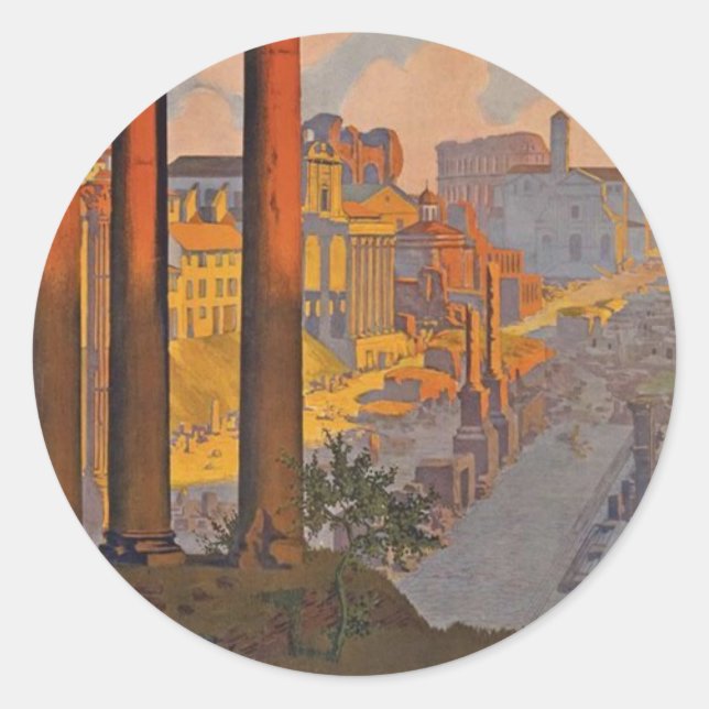 Adesivo Pintura de Viagem de Anúncio da Roma Antiga (Frente)