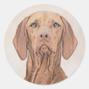 Adesivo Pintura de Vizsla - Arte Cão Original Bonita