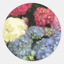 Adesivo Pintura digital com flor azul e rosa