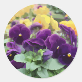 Adesivo Pintura Digital da Flor em Púrpura e Laranja