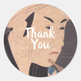 Adesivo Pintura do ator japonês Kabuki Obrigado