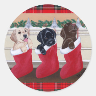 Adesivo Pintura do Natal dos filhotes de cachorro de