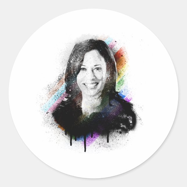 Adesivo Pintura do Orgulho Inclusivo Kamala Harris (Frente)