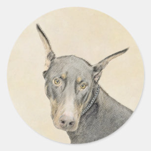 Adesivo Pintura Doberman Pinscher - Arte Original para Cac