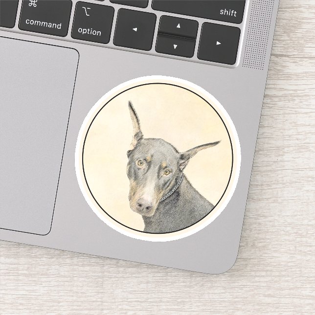 Adesivo Pintura Doberman Pinscher - Arte Original para Cac (Detalhe)