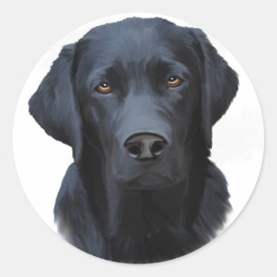 Adesivo Pintura em Aquarela de Cachorro Labrador Preto