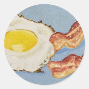 Adesivo Pintura em café da manhã de bacon e ovo