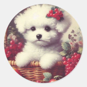Adesivo Pintura em Cute Vintage Bichon Frisé