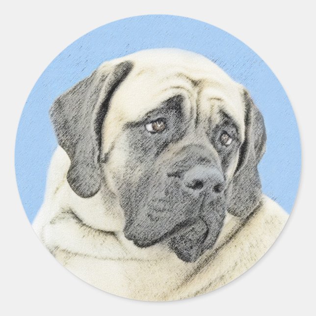 Adesivo Pintura em Inglês Mastiff (Fawn) - Arte Original p (Frente)