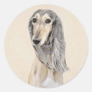 Adesivo Pintura em Saluki (Fawn) - Arte de Cachorro Origin