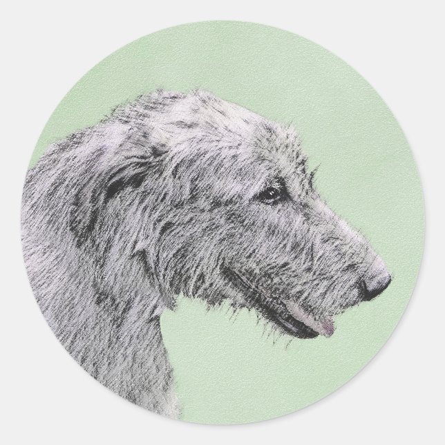 Adesivo Pintura em Wolfhound Irlandês - Arte em Cachorro O (Frente)