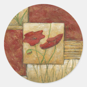 Adesivo Pintura Floral com Traços Visíveis do Pincel